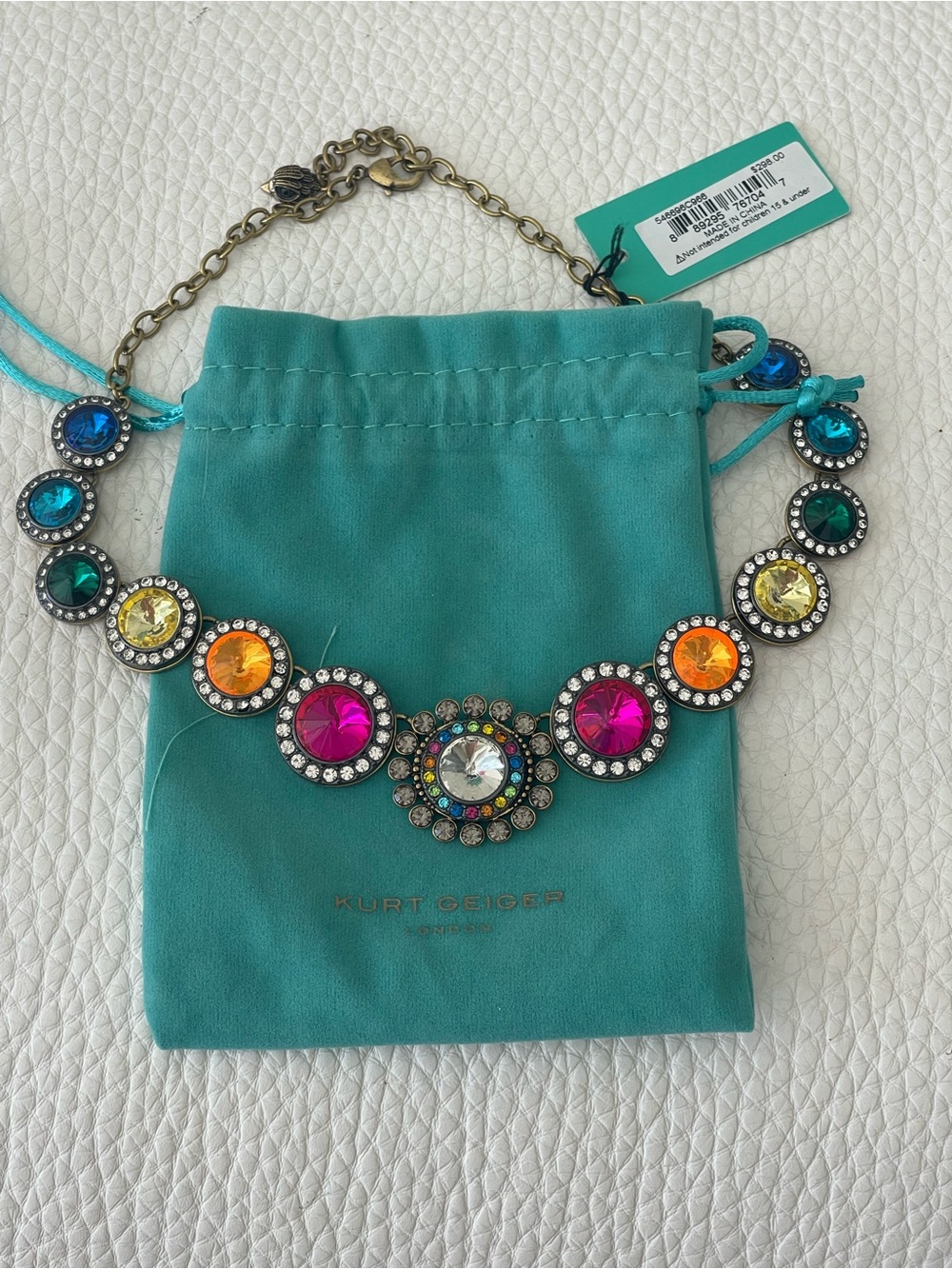 Kurt Geiger London Multicolor Crystal Statement Necklace NWT $298 - Picture 2 of 8